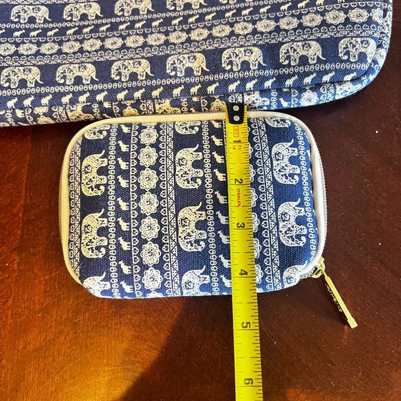 Kayond 3-Piece Canvas Laptop Sleeve Set Elephant Print Padded Protection Zipper - Picture 10 of 11